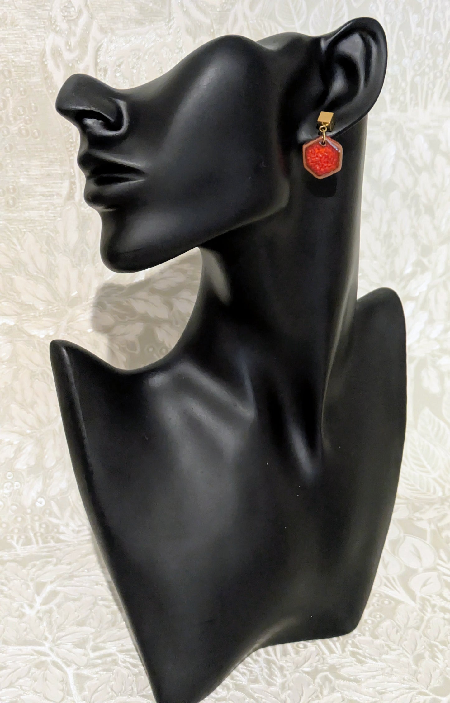 Coral Red Drop earrings