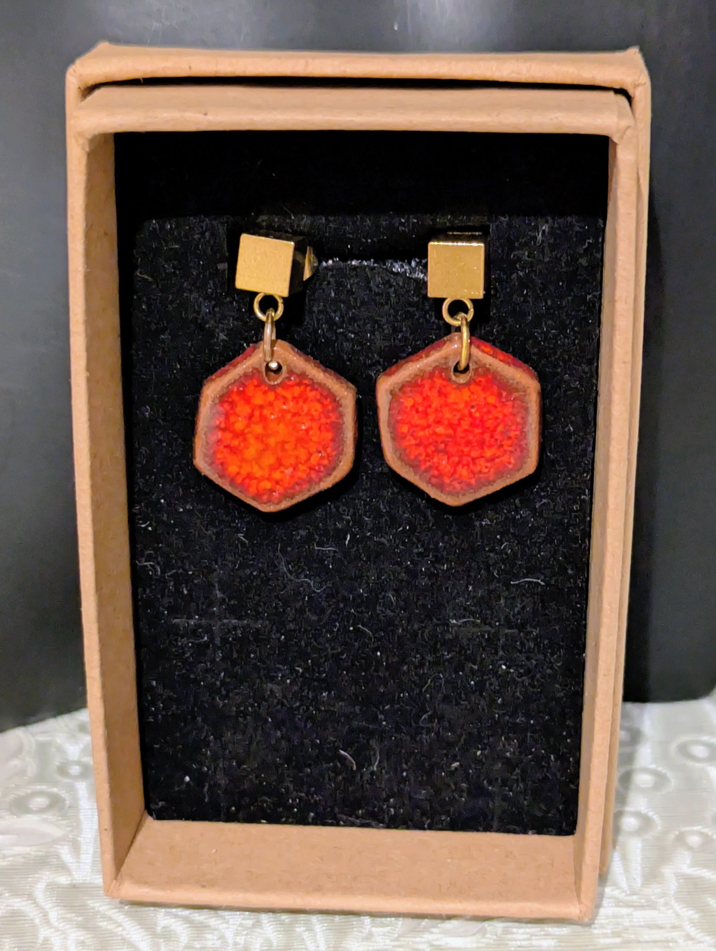 Coral Red Drop earrings