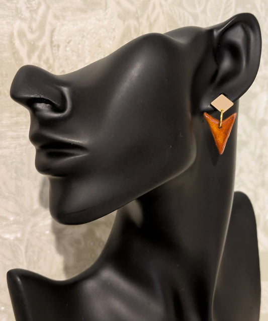 Burnt Orange Arrowhead Earrings